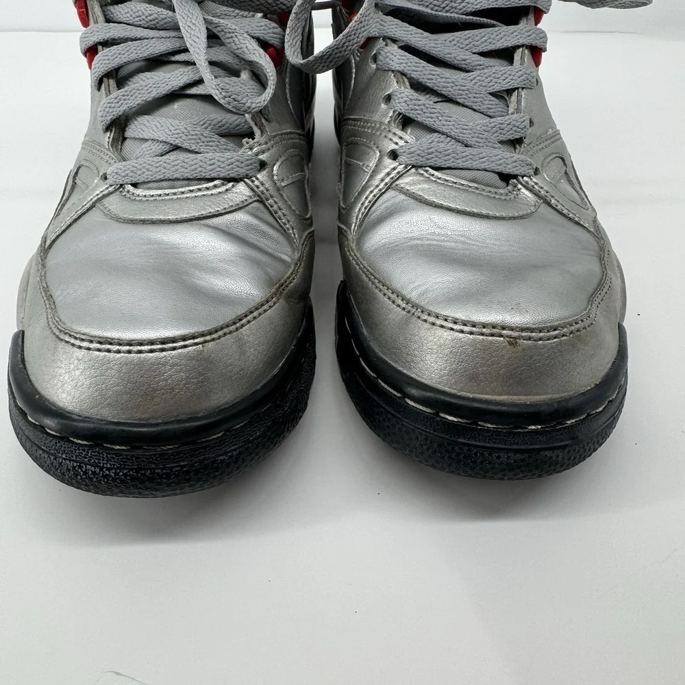 VTG  Nike Air Flight 2013 Silver Red High Top Sneakers Men's 10 Basketball Shoes